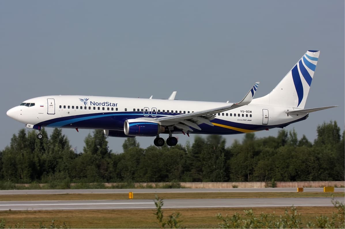 An aircraft in NordStar livery